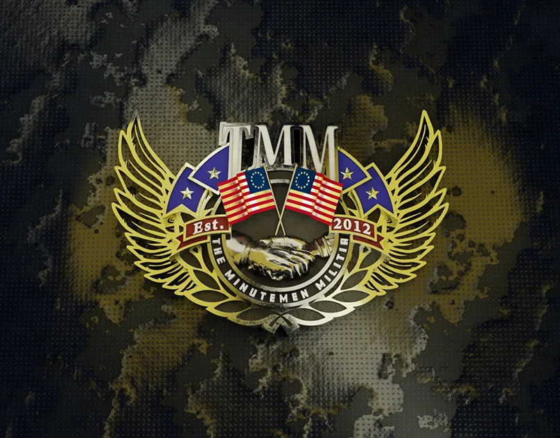 The Minutemen Militia 3d Battlefield Platoon Emblem, by Shane Rounce (Ace Media)
