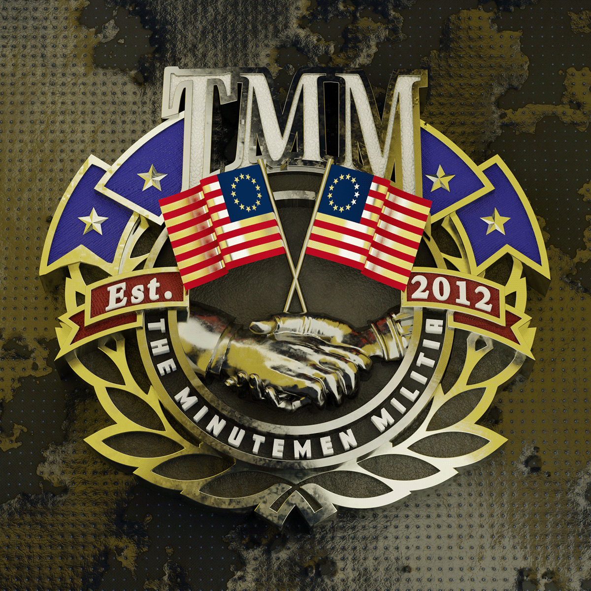 The Minutemen Militia 3d Battlefield Platoon Emblem, by Shane Rounce (Ace Media)